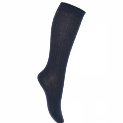 Wool rib knee socks