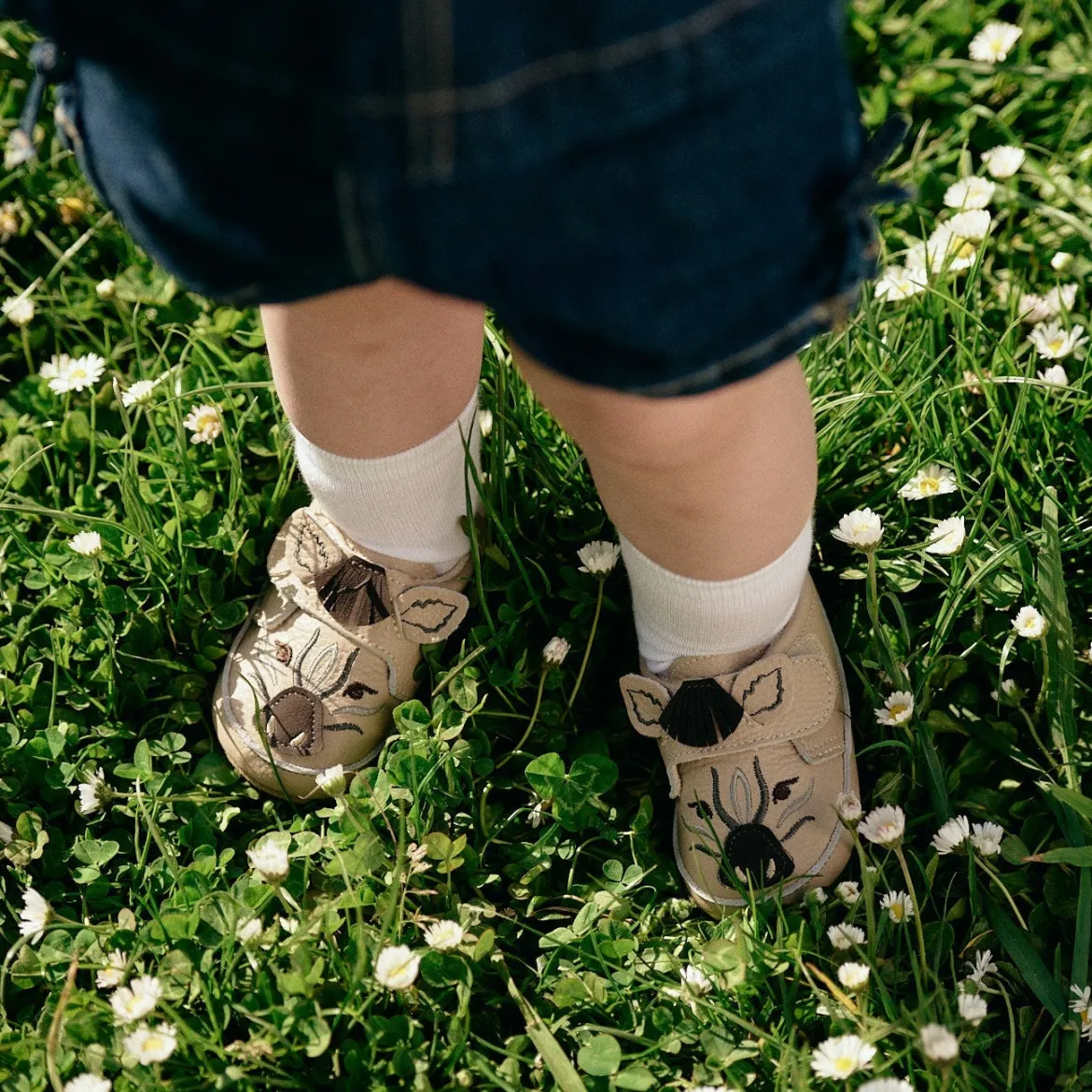 Zebra leather slippers